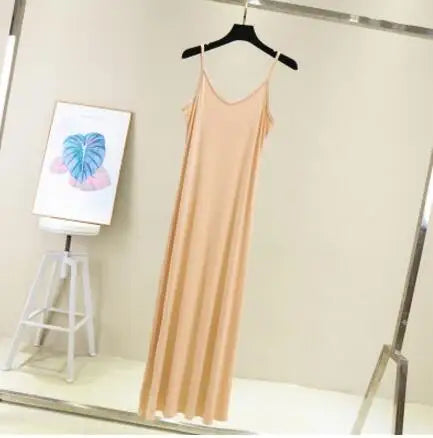 Modal Camisole Tank Dress — Casual Sexy O-Neck Beach Home Dress