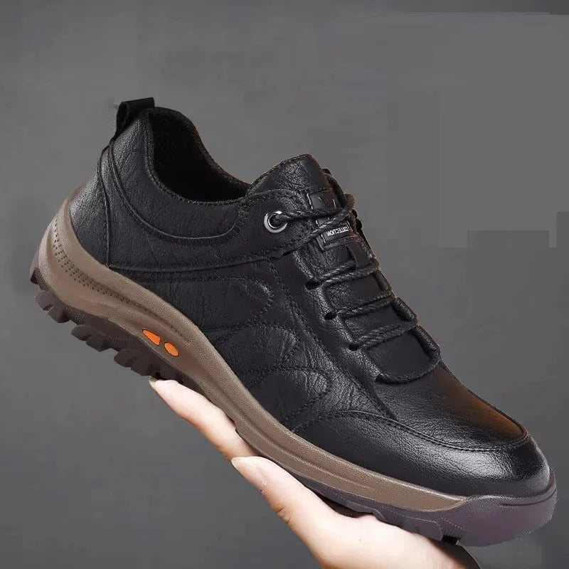 Men's Waterproof Running Sneakers — PU Upper Breathable Hiking Trainers