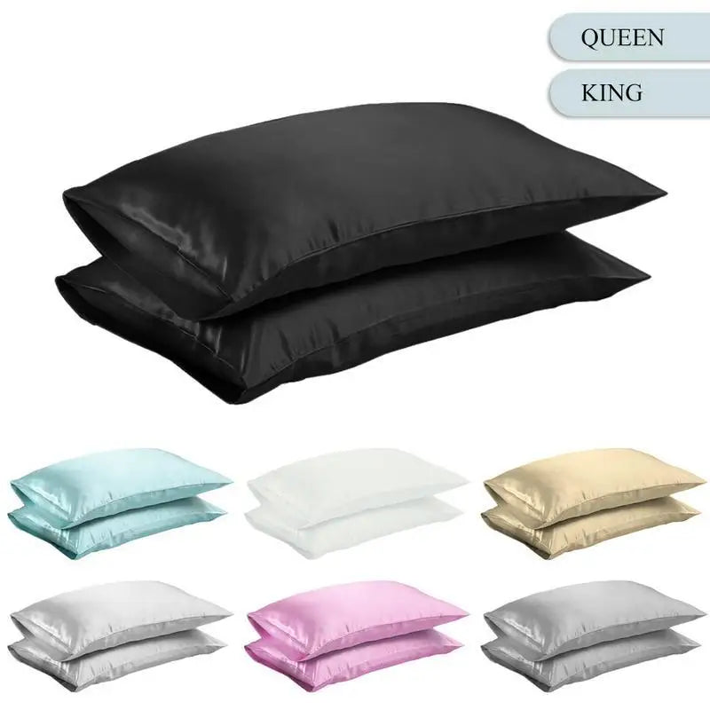 Silky Satin Pillowcase – Queen & King Size, Smooth Hair & Skin-Friendly, 6 Colors