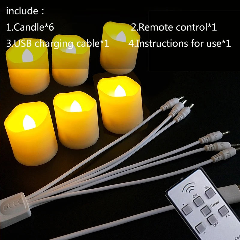 Rechargeable Flameless LED Candles with Remote and Timer