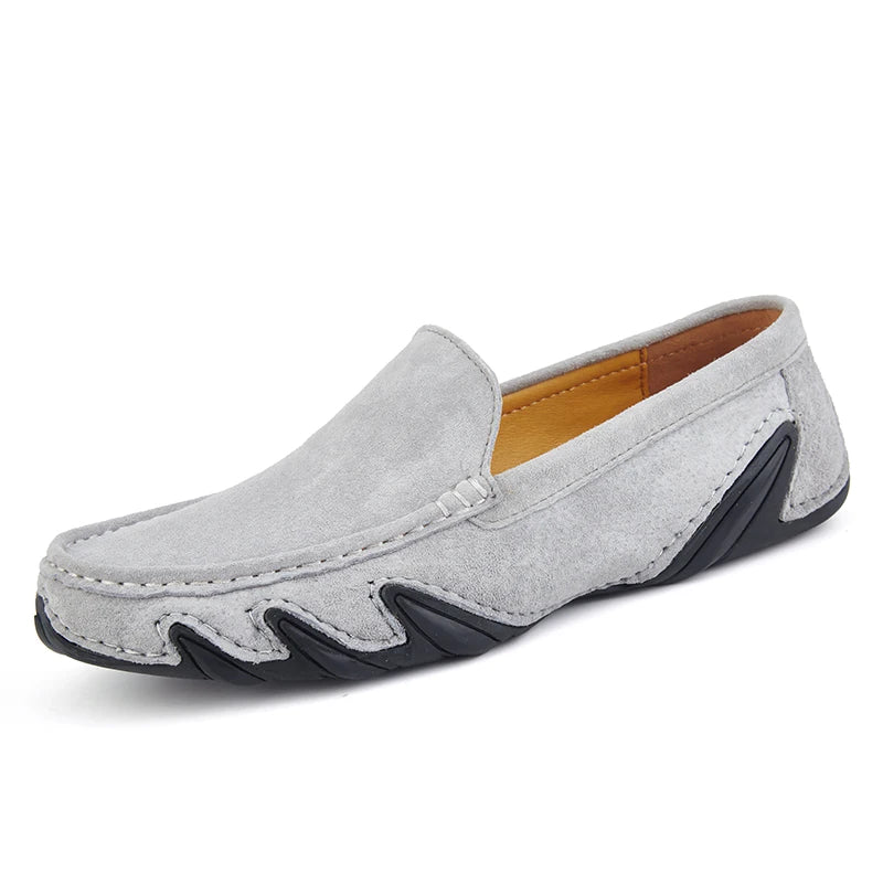 Men's Genuine Leather Slip-On Driving Shoes — Breathable Outdoor Walking Flats (Sizes 38-44)