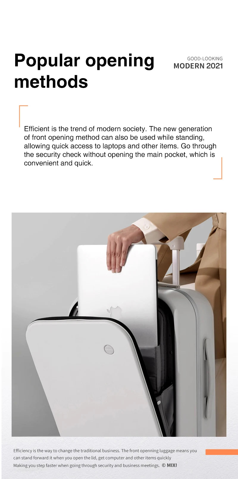 Mixi Patent Design PC Aluminum Frame Suitcase – Award-Winning Carry-On Rolling Luggage 18/20/24 Inch