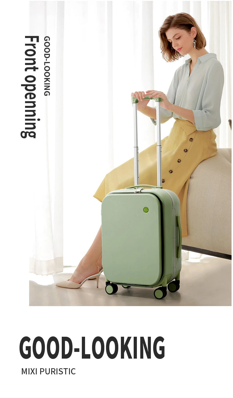 Mixi Patent Design PC Aluminum Frame Suitcase – Award-Winning Carry-On Rolling Luggage 18/20/24 Inch