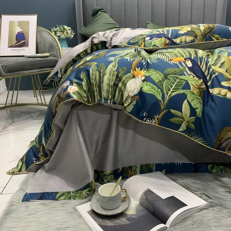 500TC Egyptian Cotton Bedding Set – 4 or 6-Piece Luxury Duvet Cover with Sheet & Pillowcases, 19 Colors