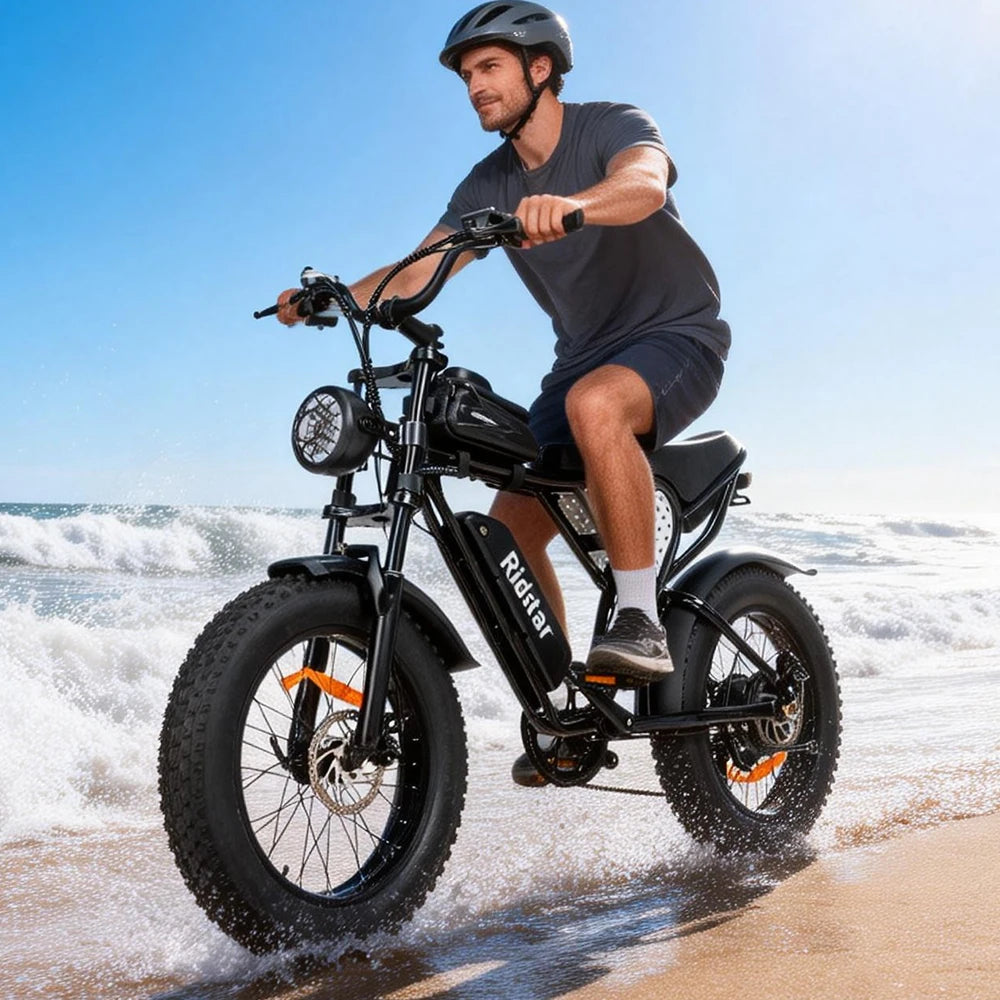 Ridstar Q20 Mini Fat Tire E-Bike — 48V 15Ah 20" Electric Dirt Mountain Bike (US Free Shipping)