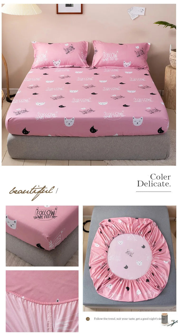 Bonenjoy Carrot Pattern Fitted Sheet – Elastic Mattress Cover, Twin to King, Adults & Kids