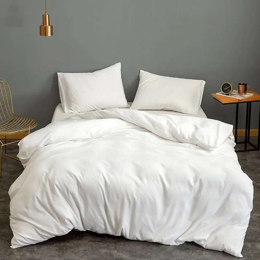 Black Microfiber Duvet Cover – King & Queen Size Comforter Cover with Pillowcase Option