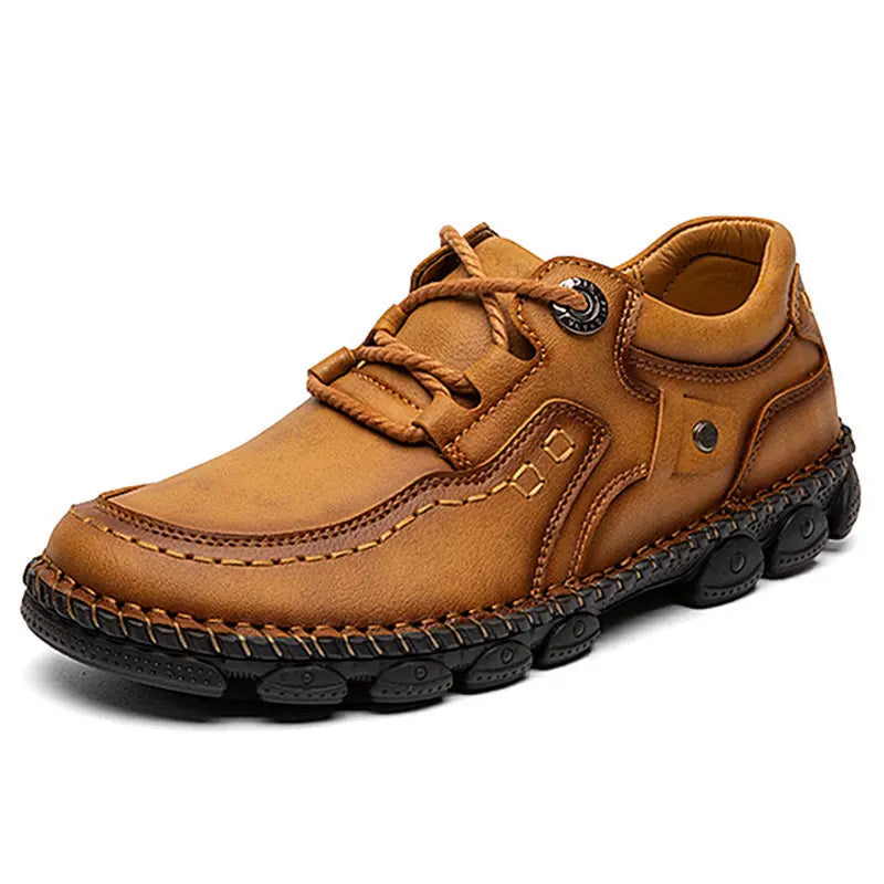 Men's Large Size Business Casual Leather Shoes — Thick Sole Lace-Up Work Shoes (Sizes 39-48)
