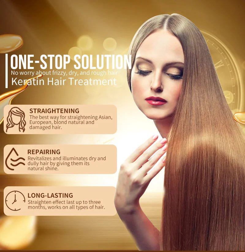 PURC Brazilian Keratin Hair Treatment Keratin Straightening Curly Hair Smoothing Repair Permed Damaged Hair Care Products