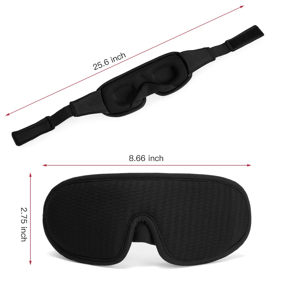 3D Contoured Sleep Mask — Blackout Eye Mask for Sleeping