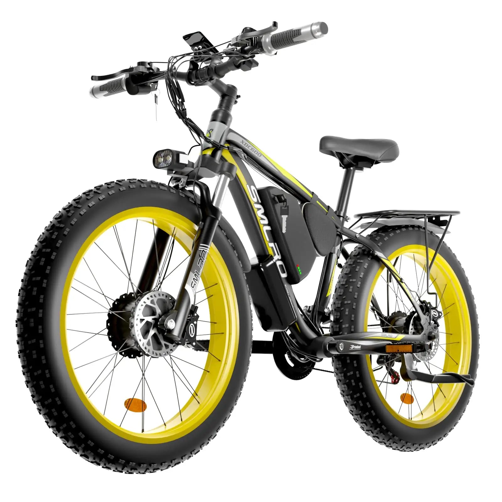 Smlro XDC600 Dual Motor 2000W Fat Tire Electric Bike — 48V 22.4Ah 26" 21-Speed, Hydraulic Disc Brakes