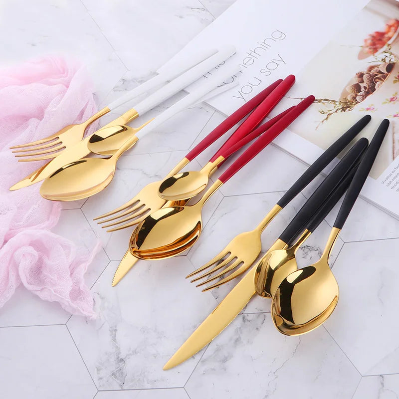 Stainless Steel Flatware – Rainbow, Gold & Color Options