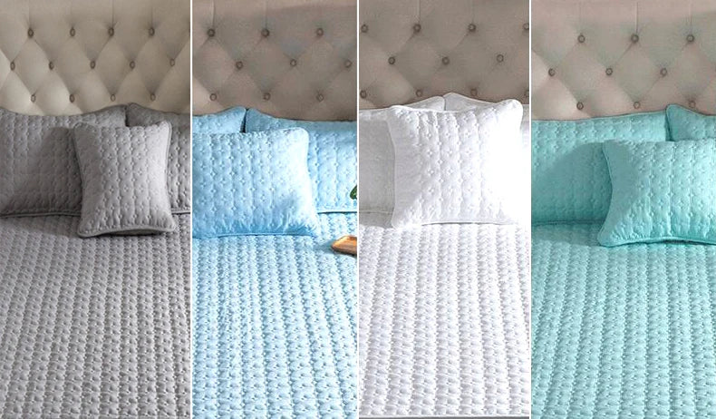 5-Sided Embossed Cotton Quilted Mattress Protector – Washable Anti-Mite Topper, Multiple Sizes