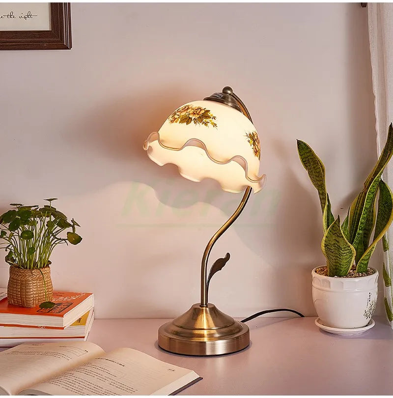 Flower Lamp – Frosted Glass & Metal Design
