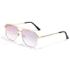 HBK Unisex Retro Double-Bridge Sunglasses | Vintage Reflective Lens UV400 Luxury Metal Frame