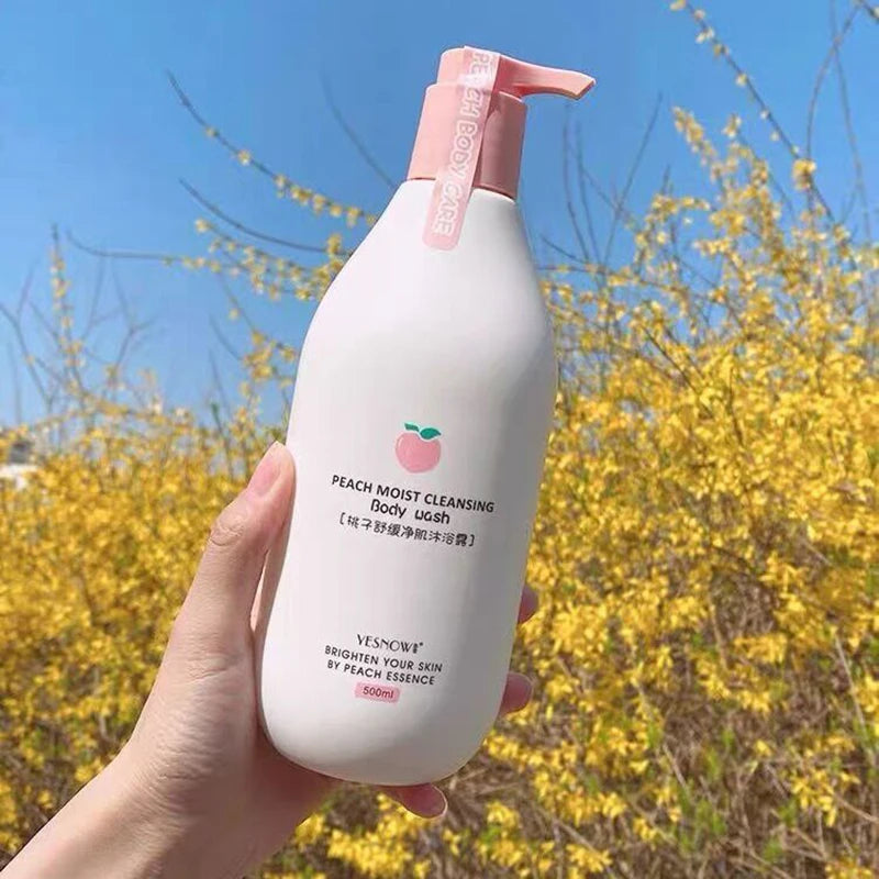 Fruit Fresh Moisturizing Bubble Body Wash 500ml – Peach & Milk Shower Gel for Soft, Bright Skin