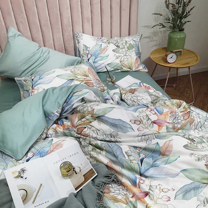 500TC Egyptian Cotton Bedding Set – 4 or 6-Piece Luxury Duvet Cover with Sheet & Pillowcases, 19 Colors