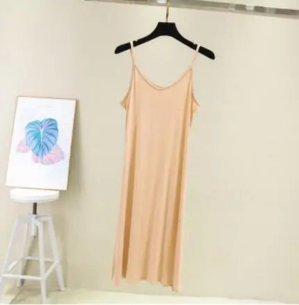 Modal Camisole Tank Dress — Casual Sexy O-Neck Beach Home Dress