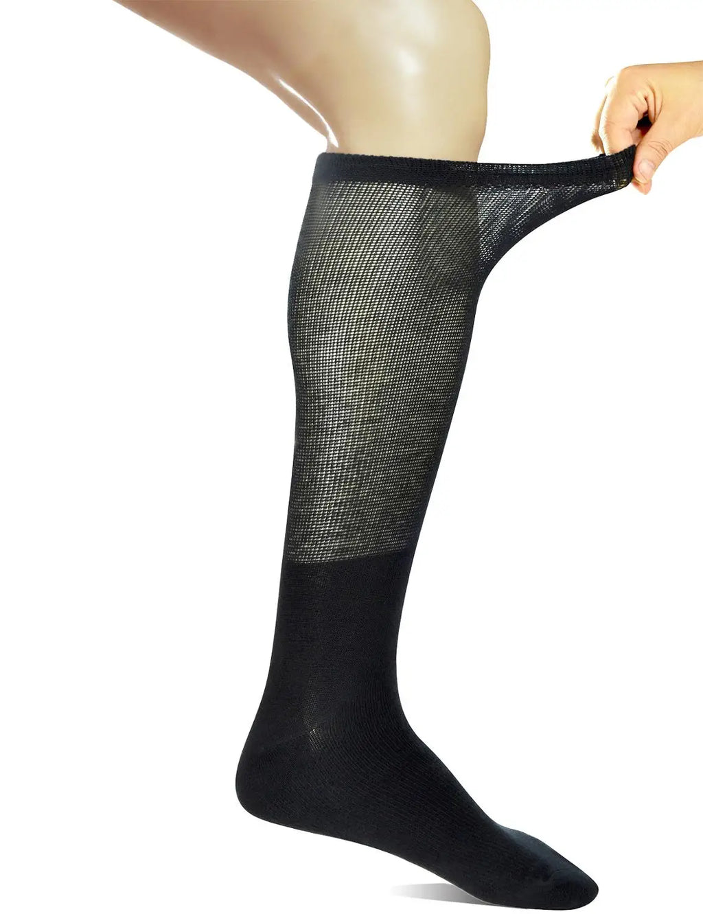 Men's Over-the-Calf Compression Diabetic Dress Socks – 4 Pairs Seamless Toe Size 13-15