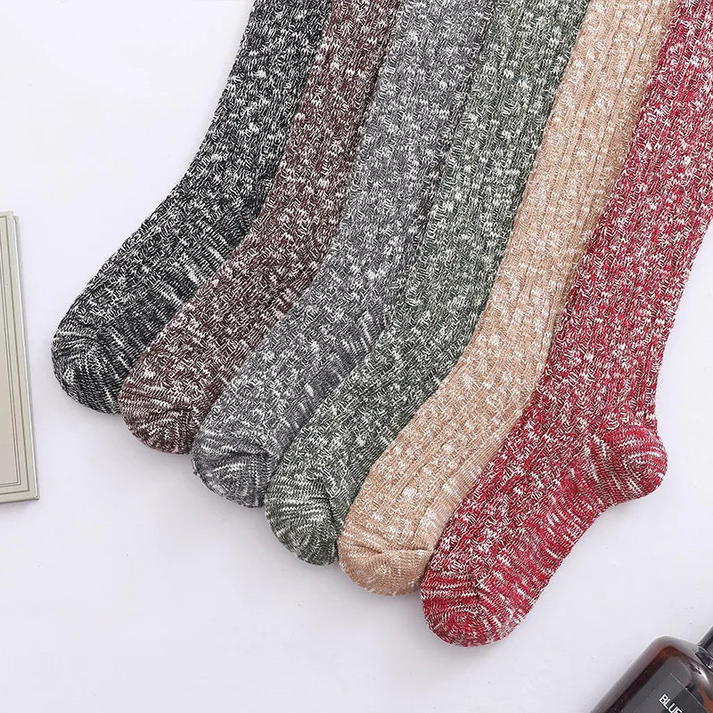 Women's Thigh-High Socks – Thick Cotton Blend