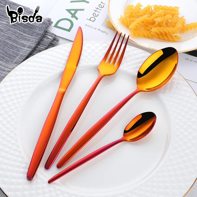 Stainless Steel Flatware – Rainbow, Gold & Color Options