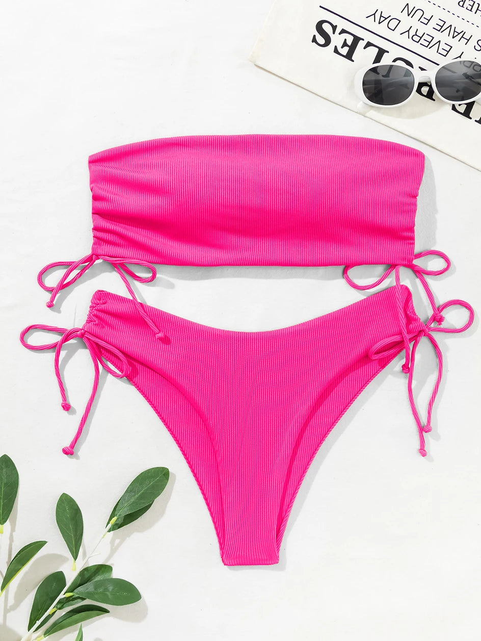 Bandeau High Waist Bikini Set — 2-Piece Women's Swimsuit