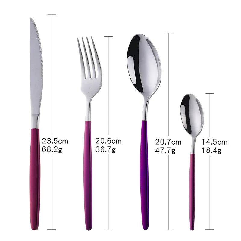 Stainless Steel Flatware – Rainbow, Gold & Color Options