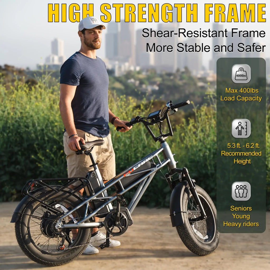 Fucare Gemini X 750W Dual Battery Electric Bike — 48V 30Ah, 100-120 Mile Range, 32MPH Adult E-Bike