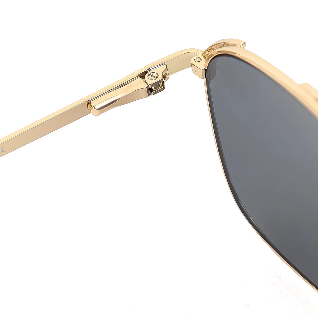 HBK Unisex Retro Double-Bridge Sunglasses | Vintage Reflective Lens UV400 Luxury Metal Frame