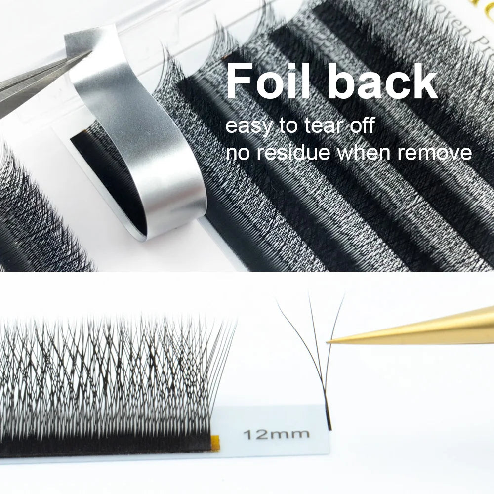 Salon-Perfect Lashes. Every Time. — NAGARAKU W Shape Premade Fan Eyelash Extensions | 3D 4D 5D, C & D Curl, 0.07mm, 8–15mm, Natural Soft Light