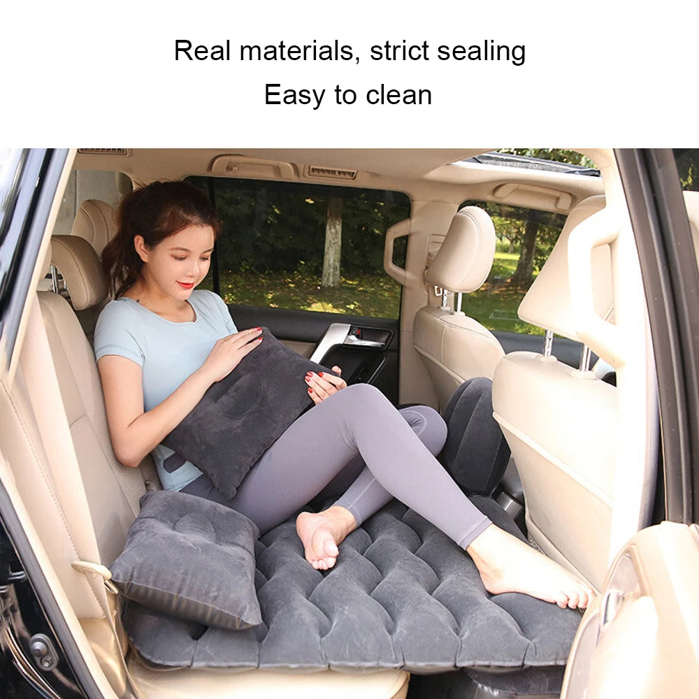 Car Air Inflatable Travel Mattress Bed — Universal Back Seat Camping Mat