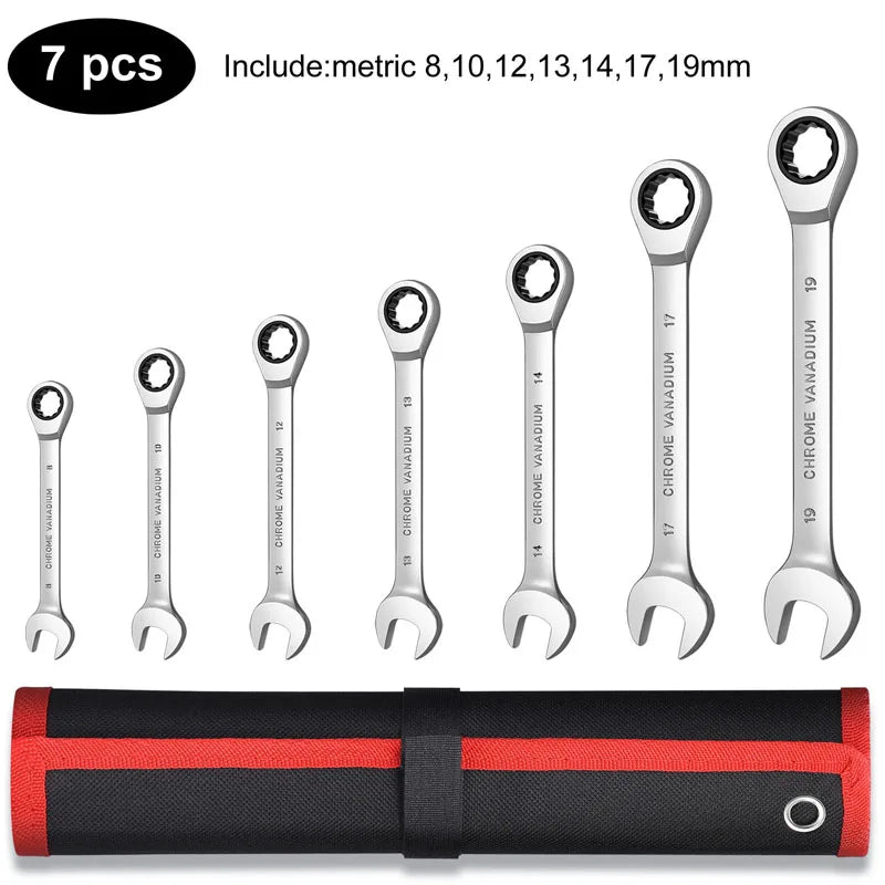 72-Tooth Metric Ratcheting Wrench Set