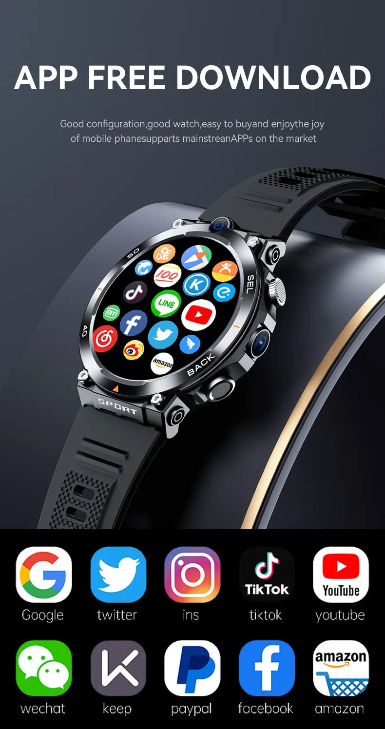 H10 4G Android Smart Watch | IPS Display NFC GPS Video Call Full Network Smart Bracelet