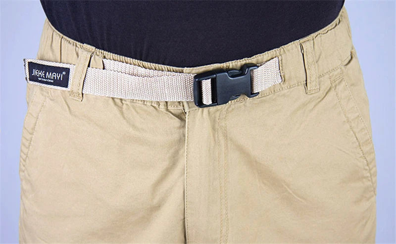 Men's Long Cargo Shorts — Multi-Pocket Military Tactical Cotton Capri Pants