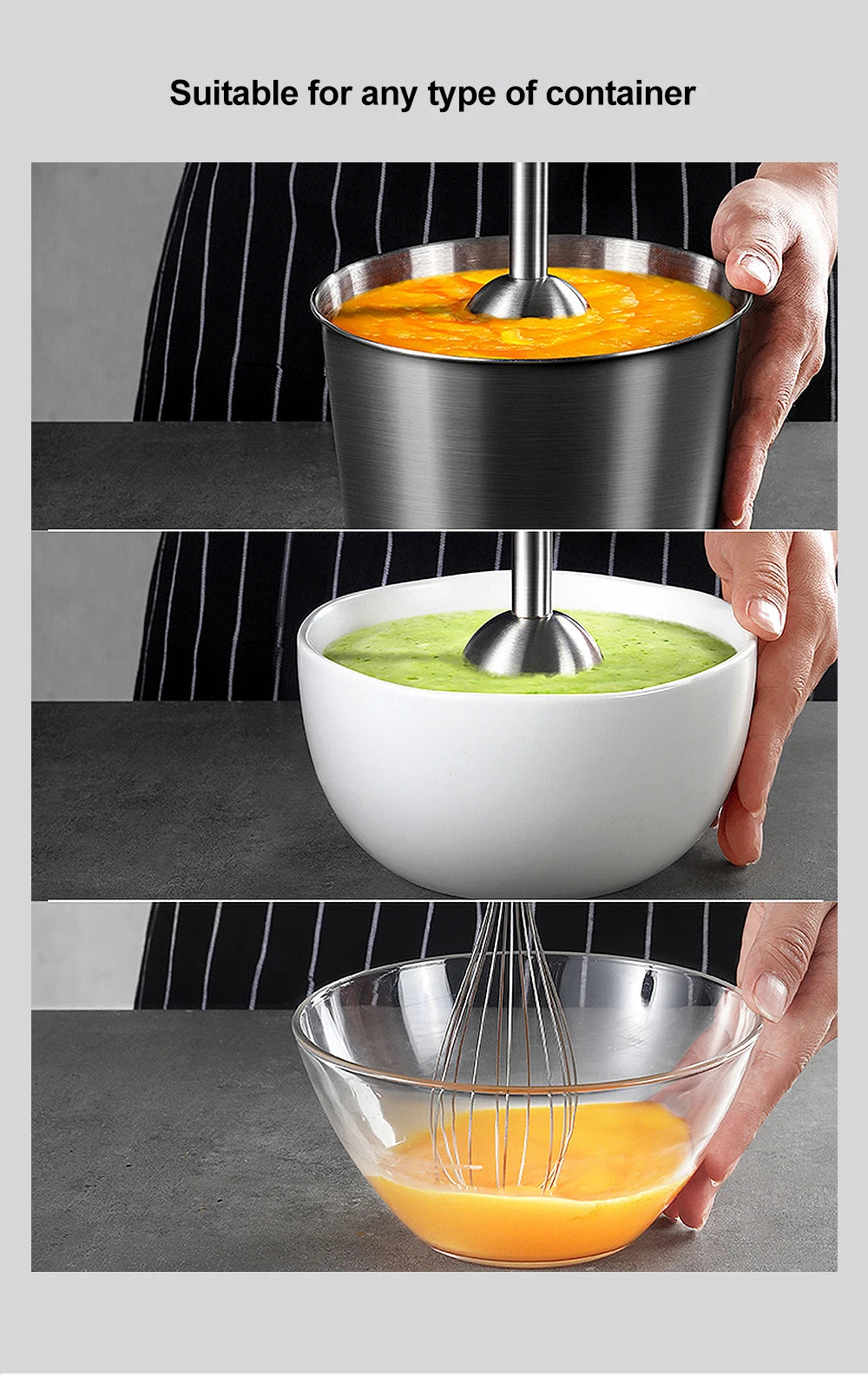 4-in-1 1200W Immersion Hand Blender — Chopper, Smoothie Cup & Stainless Steel Ice Blades