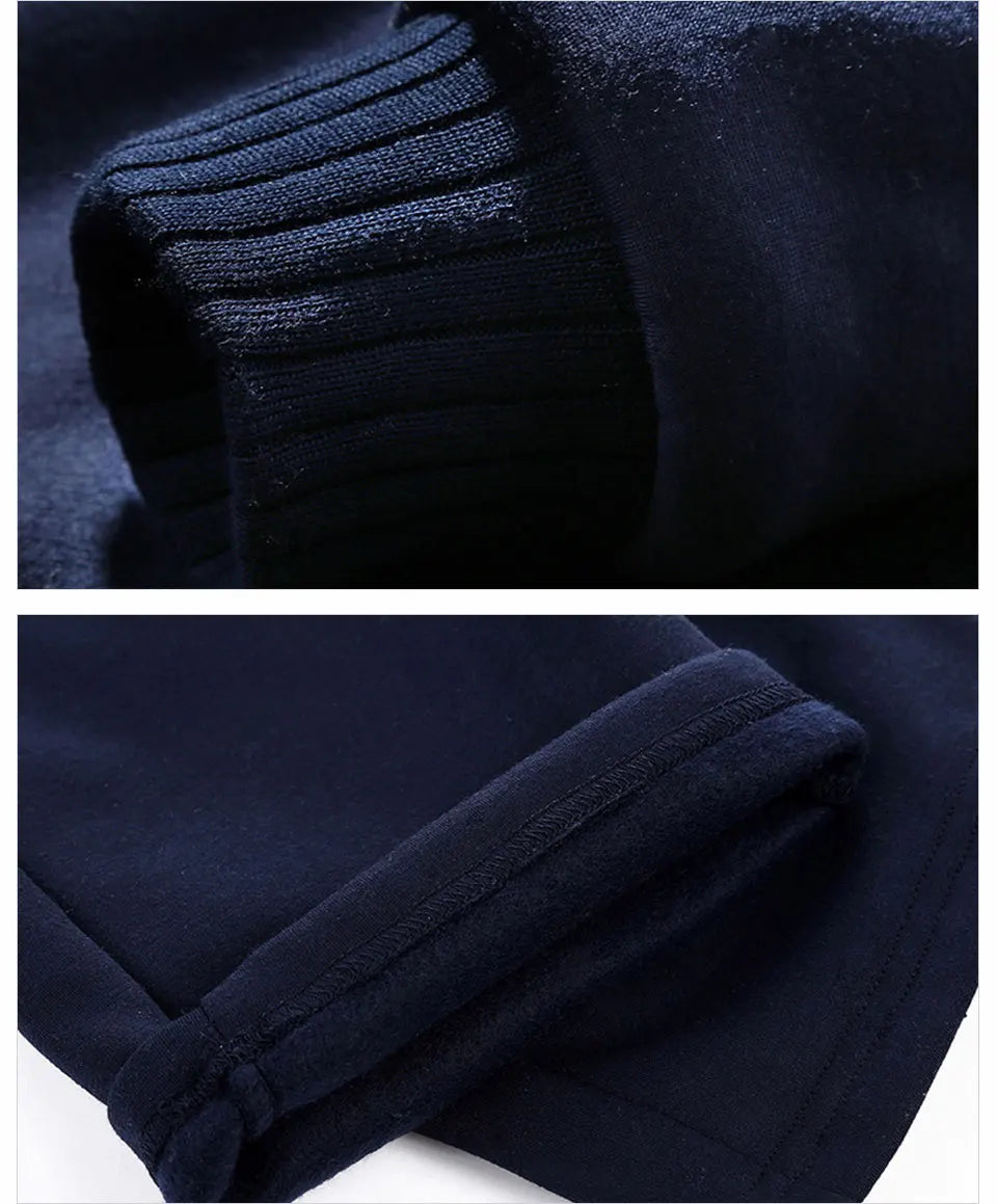 Men's Fleece Lined Thick Hooded Tracksuit – Winter Sweatshirt & Pants Sportswear Set