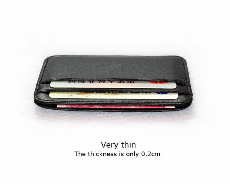Slim Genuine Sheepskin Leather Men's Wallet – Ultra-Thin Mini ID & Credit Card Holder Purse