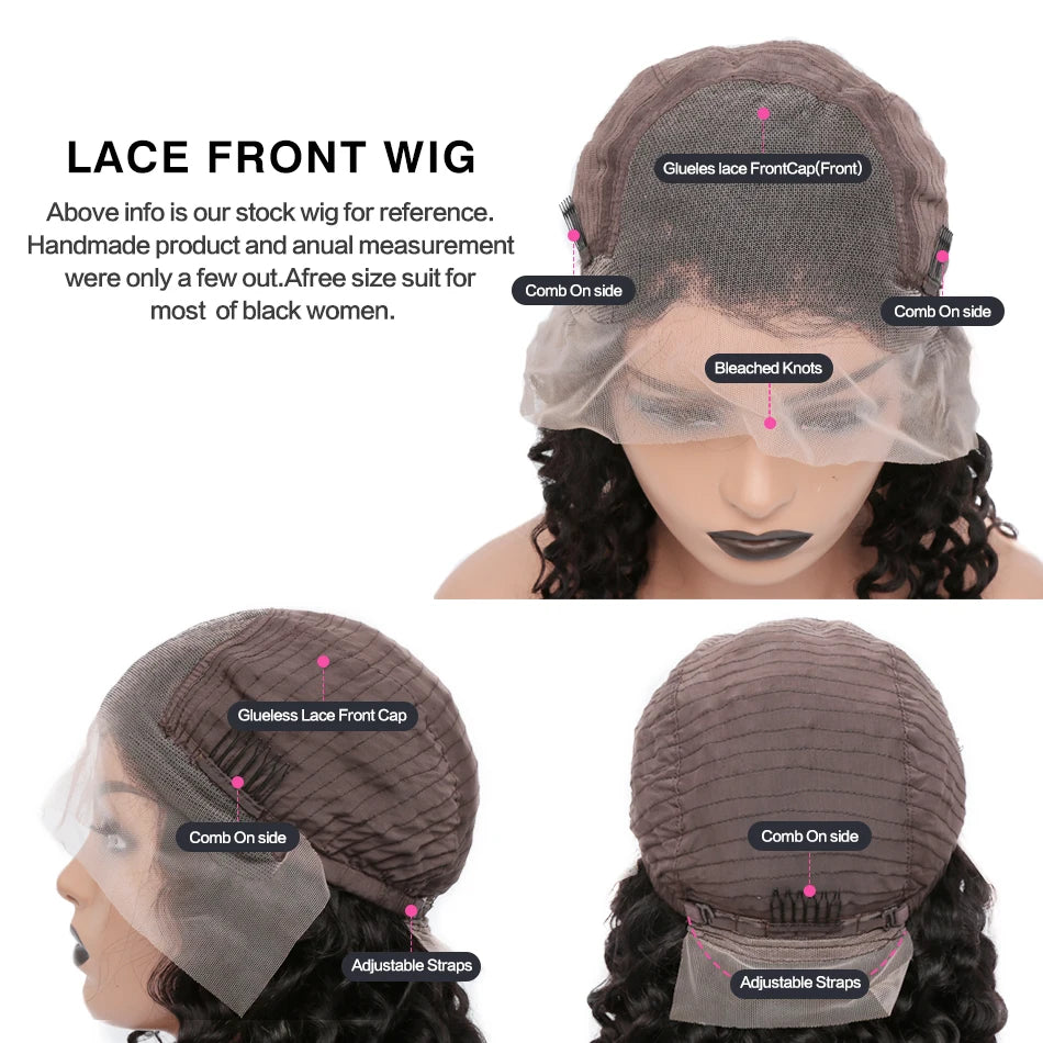 Rosabeauty 34 36inch Hd 13x4 13x6 Curly Wigs Deep Wave Frontal Wig Brazilian Curly Human Hair Wig Loose Water Wave Wig For Women