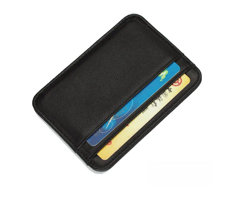 Slim Genuine Sheepskin Leather Men's Wallet – Ultra-Thin Mini ID & Credit Card Holder Purse
