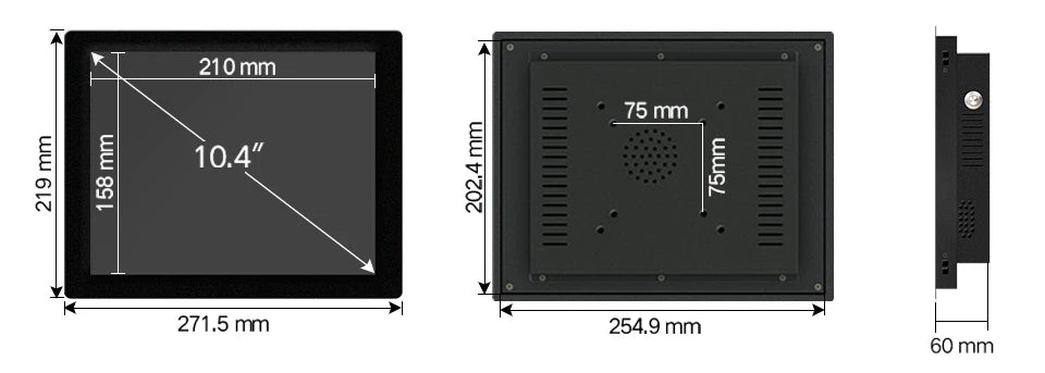 Balahome Industrial All-in-One PC – 10.4"/12.1"/15" Resistive Touch, Intel i3, Win10 Pro