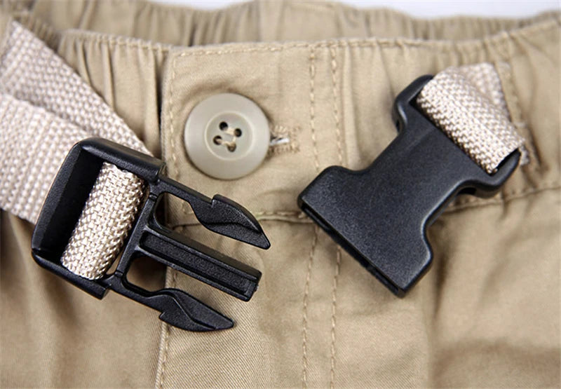 Men's Long Cargo Shorts — Multi-Pocket Military Tactical Cotton Capri Pants
