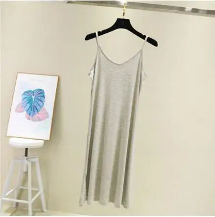 Modal Camisole Tank Dress — Casual Sexy O-Neck Beach Home Dress