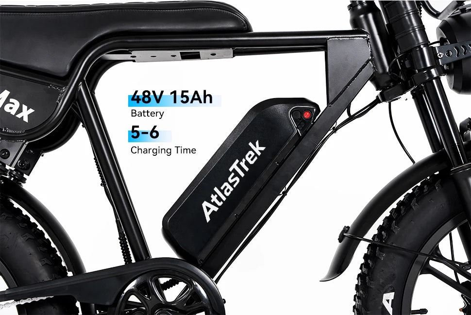 EU Warehouse AtlasTrek V8 Max Electric Fat Bike Lithium Hydraulic Disc Brake Mountain Bike Brushless Rear Hub Motor 250W 20"