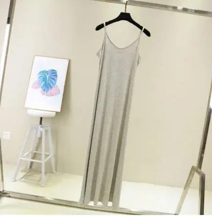 Modal Camisole Tank Dress — Casual Sexy O-Neck Beach Home Dress