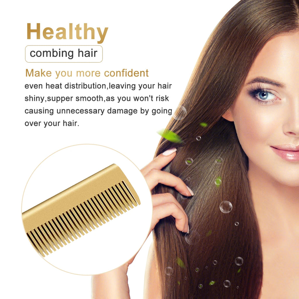 2-in-1 Hot Comb Hair Straightener — Electric Heating Comb for Straight & Wavy Styles