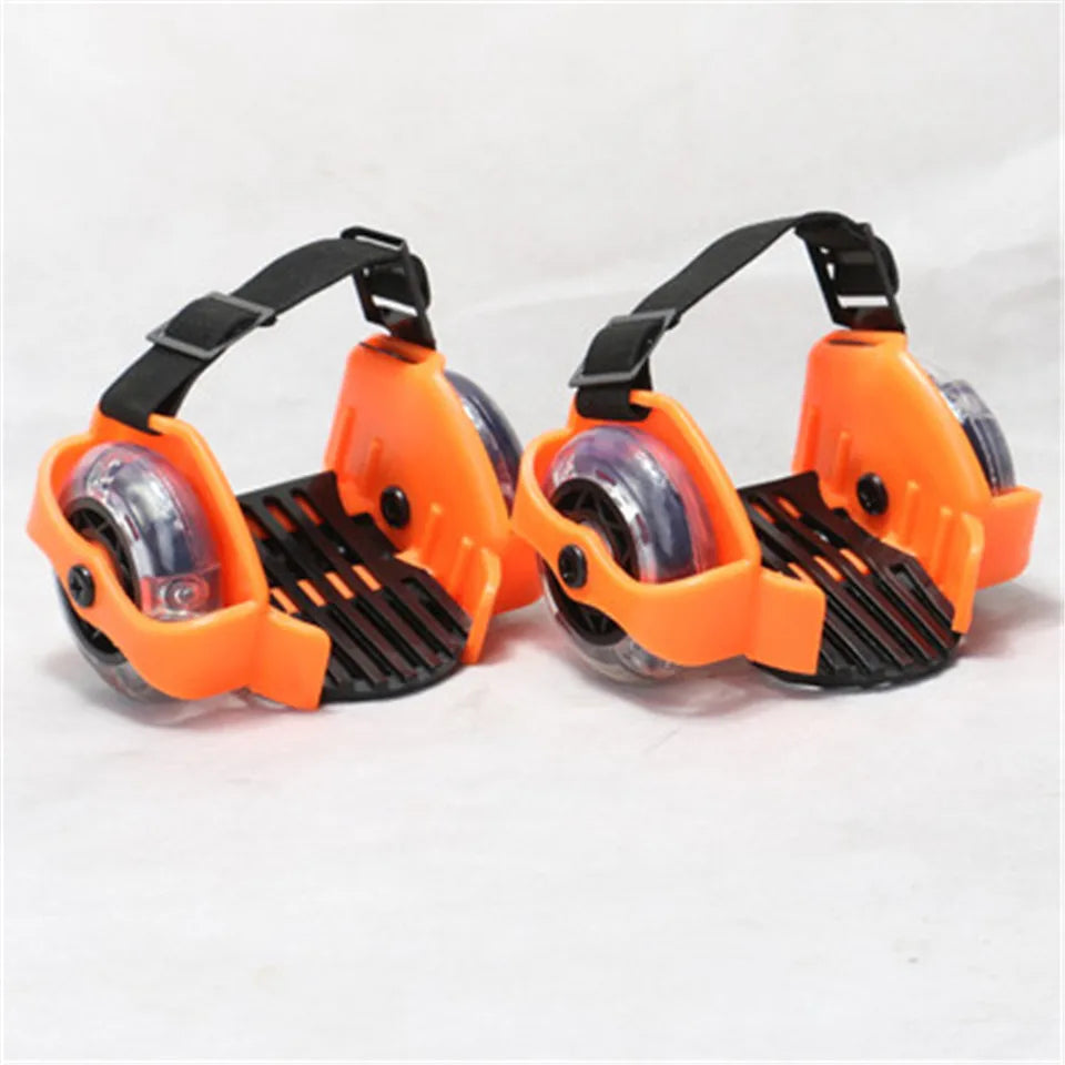Children's LED Flashing Heel Roller Skate Shoes – Adjustable Hot Wheels Colorful Pulley Strap Skates