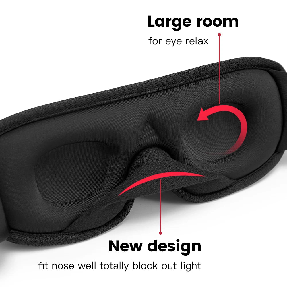 3D Contoured Sleep Mask — Blackout Eye Mask for Sleeping