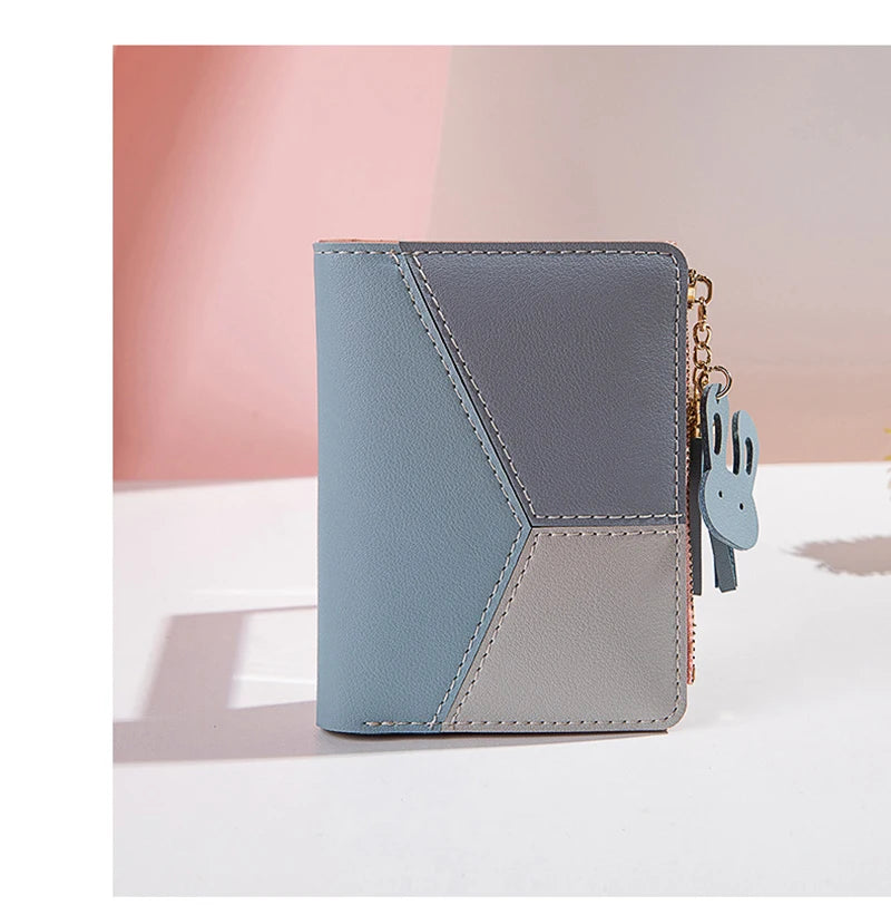Women's PU Leather Wallet – Foldable Card Holder & Coin Purse for Ladies