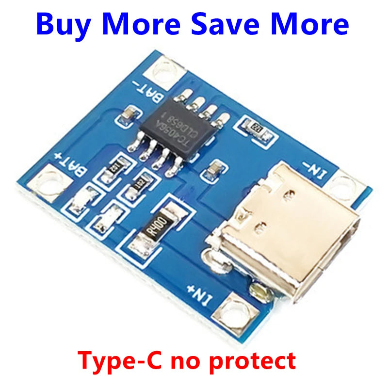 5-Pack USB 18650 Charger Module — Type-C / Micro / Mini USB Li-ion Charging Board