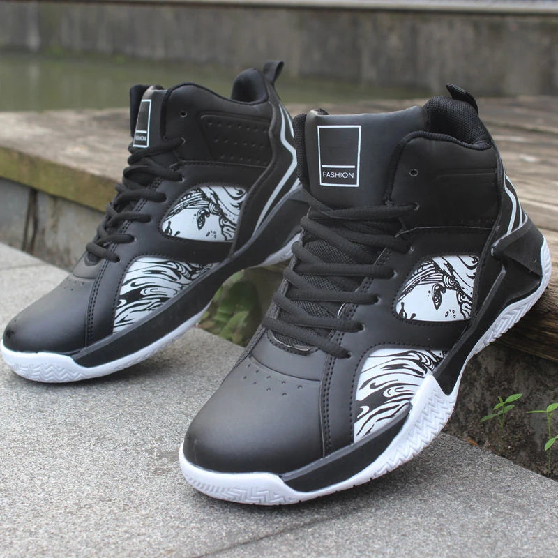 Men's High-Top Basketball Shoes – Cushioned Breathable Sports Sneakers